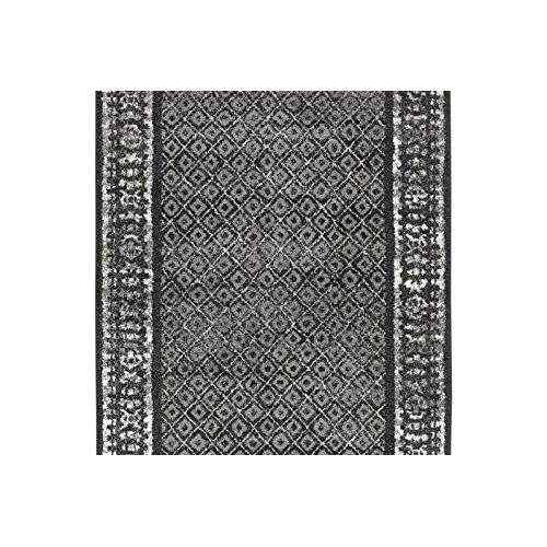  Safavieh Adirondack Collection ADR110A Vintage Distressed Runner, 26 x 10, Black/Silver