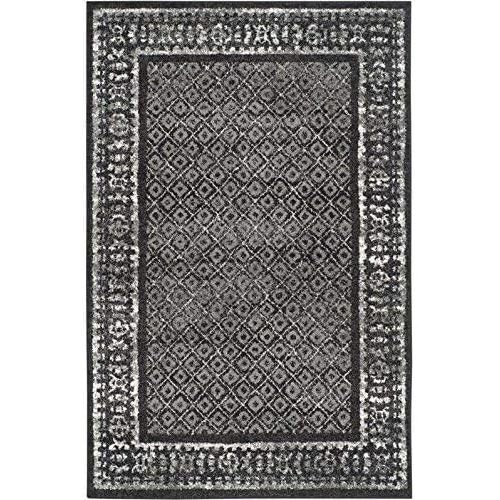  Safavieh Adirondack Collection ADR110A Vintage Distressed Area Rug, 3 x 5, Black/Silver