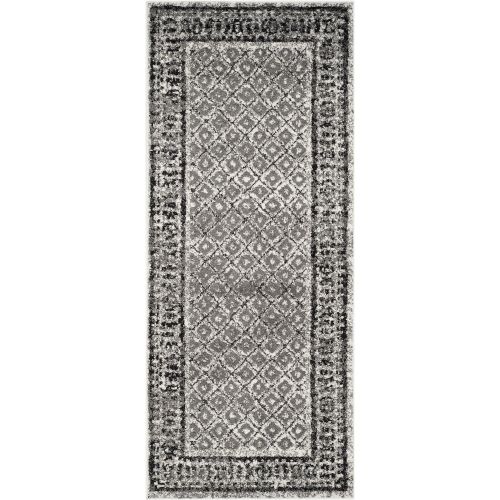  Safavieh Adirondack Collection ADR110B Ivory and Silver Vintage Distressed Runner (26 x 18)