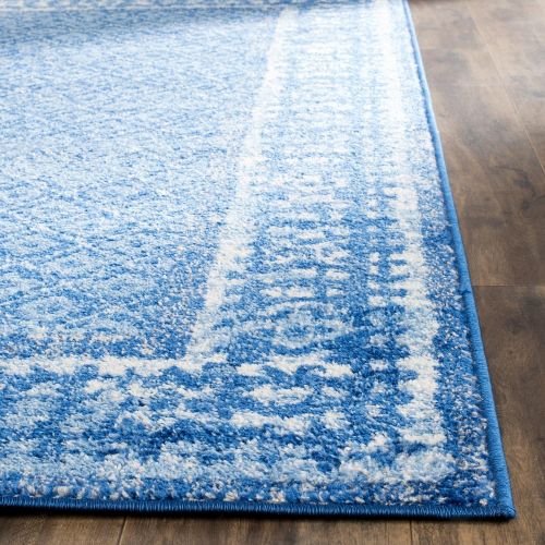  Safavieh Adirondack Collection ADR110F Light Blue and Dark Blue Vintage Distressed Area Rug (4 x 6)