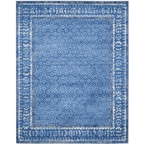  Safavieh Adirondack Collection ADR110F Light Blue and Dark Blue Vintage Distressed Area Rug (9 x 12)