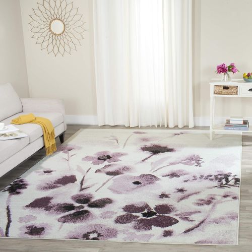  Safavieh Adirondack Collection ADR127L Ivory and Purple Vintage Floral Area Rug (3 x 5)