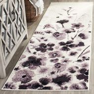 Safavieh Adirondack Collection ADR127L Ivory and Purple Vintage Floral Runner (26 x 6)