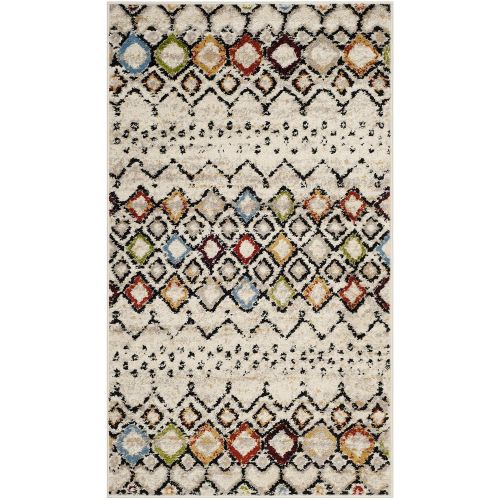  Safavieh Amsterdam Collection AMS108K Southwestern Bohemian Ivory and Multi Area Rug (3 x 5)