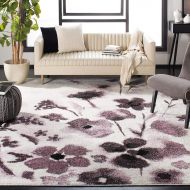 Safavieh Adirondack Collection ADR127L Ivory and Purple Vintage Floral Area Rug (51 x 76)