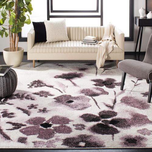  Safavieh Adirondack Collection ADR127L Ivory and Purple Vintage Floral Area Rug (6 x 9)