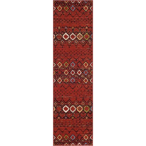  Safavieh Amsterdam Collection AMS108D Runner, 2 3 x 12, Terracotta/Multi