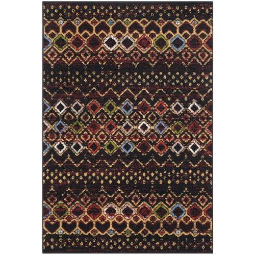  Safavieh Amsterdam Collection AMS108P Southwestern Bohemian Black and Multi Area Rug (51 x 76)