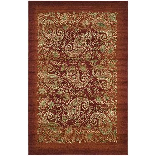  Safavieh Lyndhurst Collection LNH224B Traditional Paisley Red and Multi Area Rug (53 x 76)