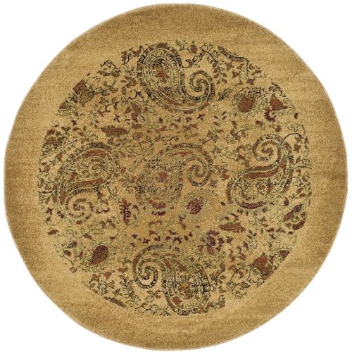  Safavieh Lyndhurst Collection LNH224A Traditional Paisley Beige and Multi Round Area Rug (10 Diameter)