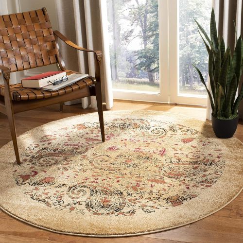  Safavieh Lyndhurst Collection LNH224A Traditional Paisley Beige and Multi Round Area Rug (10 Diameter)