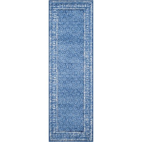  Safavieh Adirondack Collection ADR110F Light Blue and Dark Blue Vintage Distressed Runner (26 x 10)