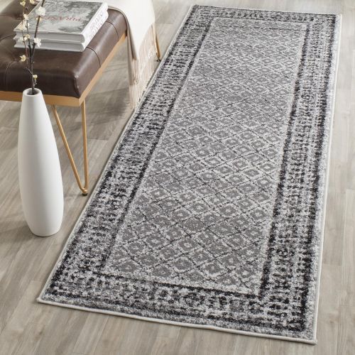  Safavieh Adirondack Collection ADR110B Ivory and Silver Vintage Distressed Runner (26 x 10)