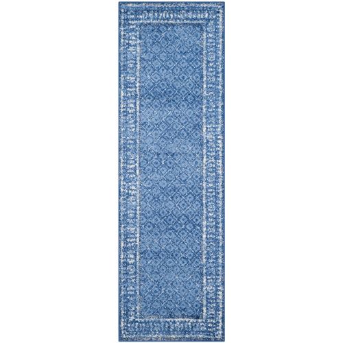  Safavieh Adirondack Collection ADR110F Light Blue and Dark Blue Vintage Distressed Runner (26 x 12)