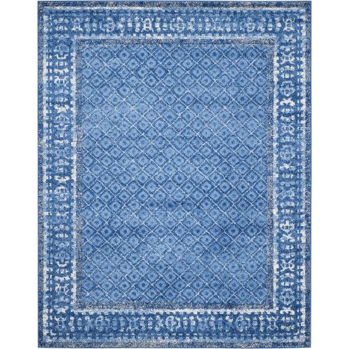  Safavieh Adirondack Collection ADR110F Light Blue and Dark Blue Vintage Distressed Area Rug (10 x 14)