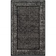 Safavieh ADR110A-210 Adirondack Collection ADR110A Vintage Distressed Runner, 26 x 10, Black/Silver