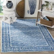 Safavieh Adirondack Collection ADR110D Silver and Blue Vintage Distressed Square Area Rug (8 Square)