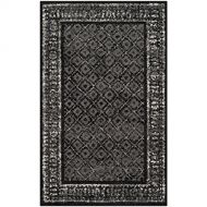Safavieh Adirondack Collection ADR110A Vintage Distressed Area Rug, 26 x 4, Black/Silver: Home & Kitchen