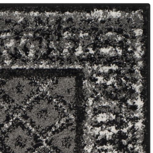  Safavieh Adirondack Collection ADR110A Vintage Distressed Area Rug, 26 x 4, Black/Silver