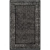 Safavieh ADR110A-6 Adirondack Collection ADR110A Vintage Distressed Area Rug, 6 x 9, Black/Silver