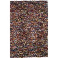 Safavieh Leather Shag Collection LSG511M Hand Woven Multicolored Leather Area Rug (8 x 10)