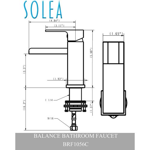  Safavieh BRF1056C Solea Collection Balance Bathroom Faucet, Chrome