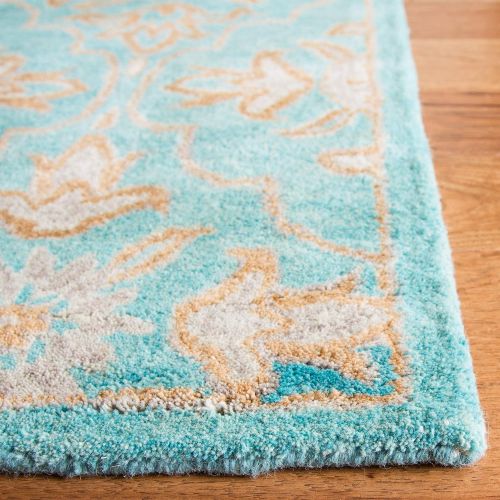  Safavieh Heritage Collection HG870A Handcrafted Traditional Turquoise and Multi Wool Area Rug (3 x 5)