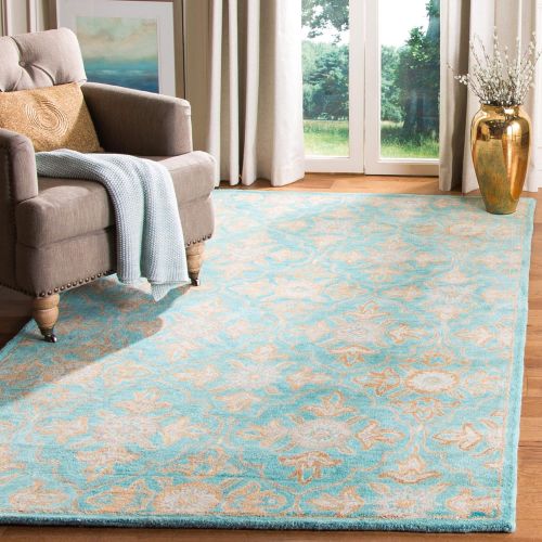  Safavieh Heritage Collection HG870A Handcrafted Traditional Turquoise and Multi Wool Area Rug (3 x 5)