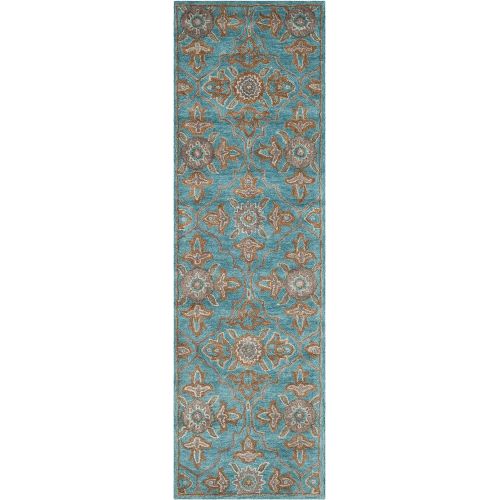  Safavieh Heritage Collection HG870A Handcrafted Traditional Turquoise and Multi Wool Area Rug (3 x 5)