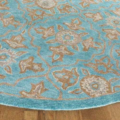  Safavieh Heritage Collection HG870A Handcrafted Traditional Turquoise and Multi Wool Area Rug (3 x 5)