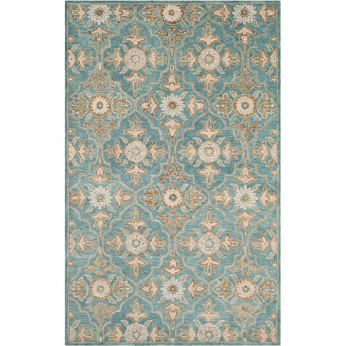  Safavieh Heritage Collection HG870A Handcrafted Traditional Turquoise and Multi Wool Area Rug (3 x 5)