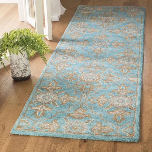  Safavieh Heritage Collection HG870A Handcrafted Traditional Turquoise and Multi Wool Area Rug (3 x 5)