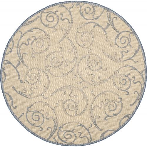  Safavieh Courtyard Collection CY2665-3009 Brown and Natural Indoor Outdoor Round Area Rug (710 Diameter)