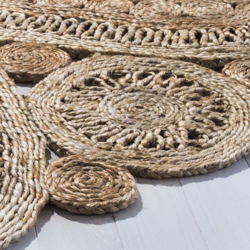  Safavieh Natural Fiber Collection NF360A Hand-Woven Natural Jute Round Area Rug (4 in Diameter)
