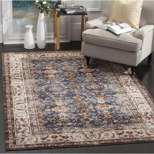  Safavieh Bijar Collection BIJ650B Traditional Oriental Vintage Royal Blue and Ivory Area Rug (9 x 12)