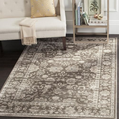  Safavieh Vintage Collection VTG430B Transitional Oriental Brown and Ivory Distressed Area Rug (4 x 57)