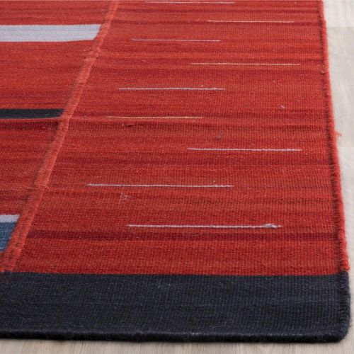  Safavieh Kilim Collection KLM814A Hand Woven Red Premium Wool Area Rug (8 x 10)