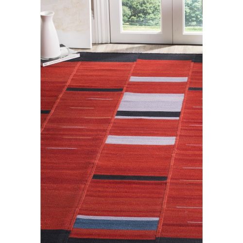  Safavieh Kilim Collection KLM814A Hand Woven Red Premium Wool Area Rug (8 x 10)