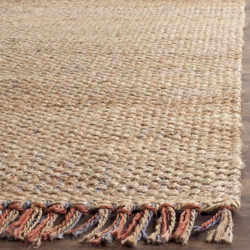  Safavieh Natural Fiber Collection NF455A Hand Woven Natural and Multi Jute Area Rug (8 x 10)