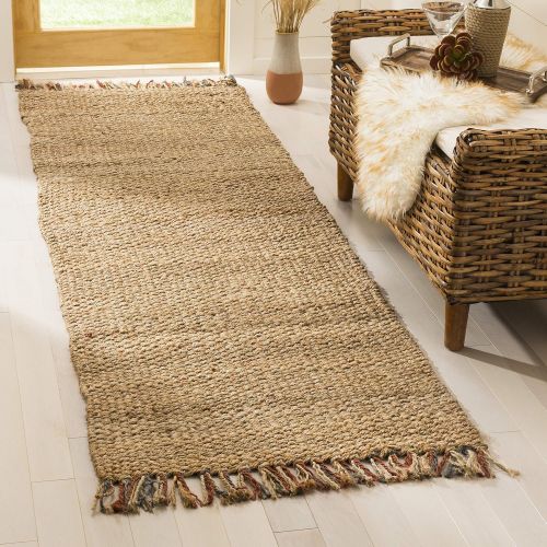  Safavieh Natural Fiber Collection NF455A Hand Woven Natural and Multi Jute Area Rug (8 x 10)