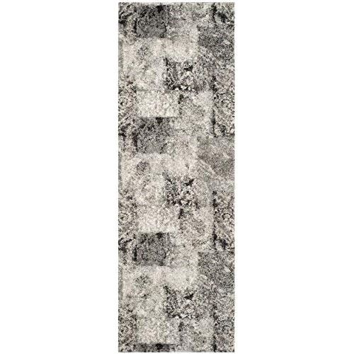  Safavieh Retro Collection RET2137-1180 Modern Abstract Cream and Grey Square Area Rug (6 Square)