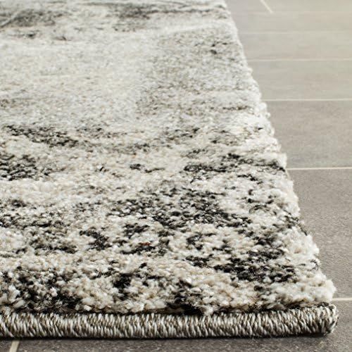  Safavieh Retro Collection RET2137-1180 Modern Abstract Cream and Grey Square Area Rug (6 Square)