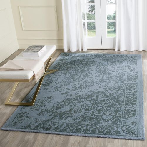  Safavieh Restoration Vintage Collection RVT103K Handmade Light Sage Wool Area Rug (4 x 6)