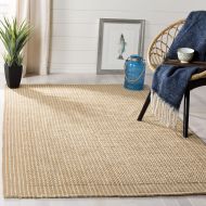 Safavieh Natural Fiber Collection NF449A St Lucia Loop Ivory and Beige Sisal Square Area Rug (6 Square)