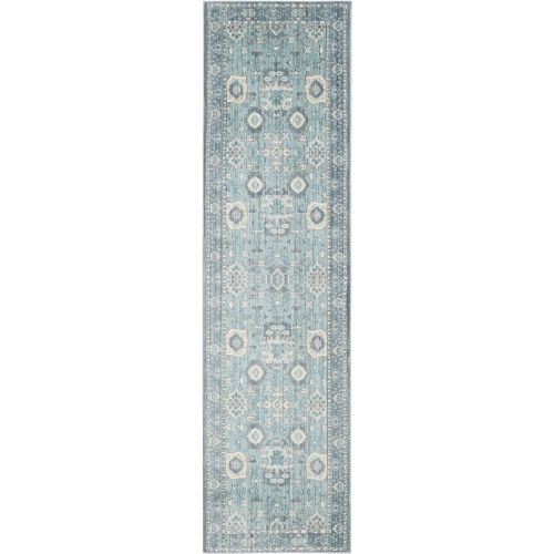  Safavieh Valencia Collection VAL110B Alpine and Multi Vintage Distressed Silky Polyester Area Rug (8 x 10)