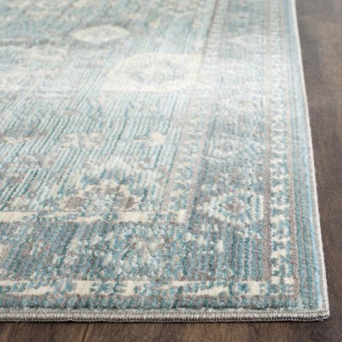  Safavieh Valencia Collection VAL110B Alpine and Multi Vintage Distressed Silky Polyester Area Rug (8 x 10)