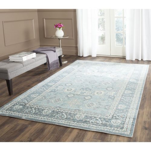  Safavieh Valencia Collection VAL110B Alpine and Multi Vintage Distressed Silky Polyester Area Rug (8 x 10)