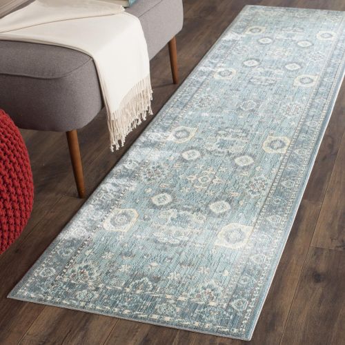  Safavieh Valencia Collection VAL110B Alpine and Multi Vintage Distressed Silky Polyester Area Rug (8 x 10)