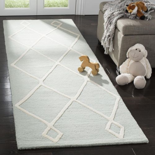  Safavieh Kids Collection SFK906M Handmade Mint Moroccan Wool Area Rug (4 x 6)