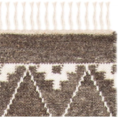  Safavieh Natural Kilim Collection NKM316A Flatweave Brown and Ivory Wool Area Rug (4 x 6)